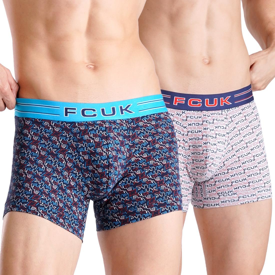 FCUK Cotton Elastane Flex Brixton, Men's Printed Trunks Pack of mens t shirts
