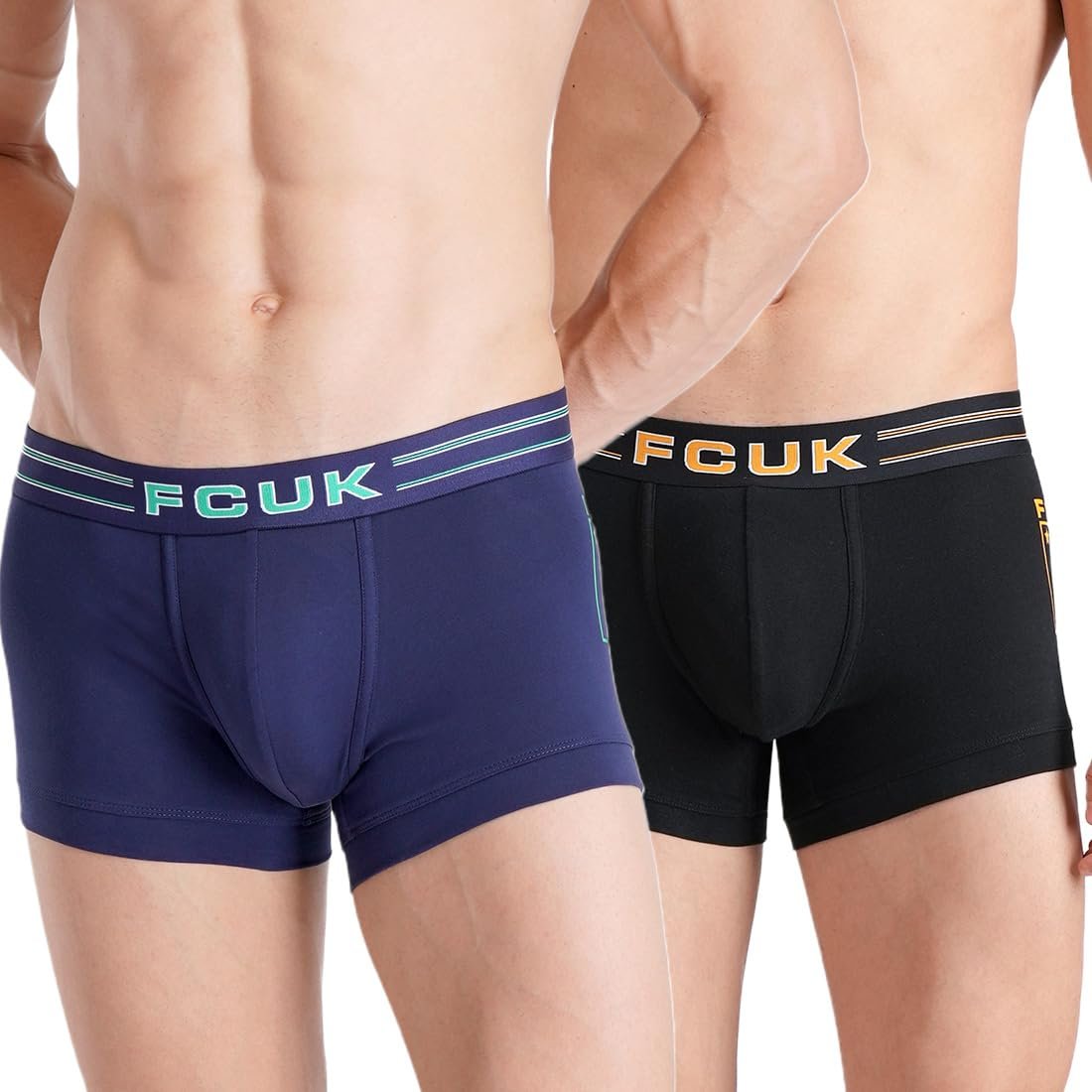 FCUK Cotton Elastane Flex Galdhawk, Men's Solid Trunks Pack of mens t shirts