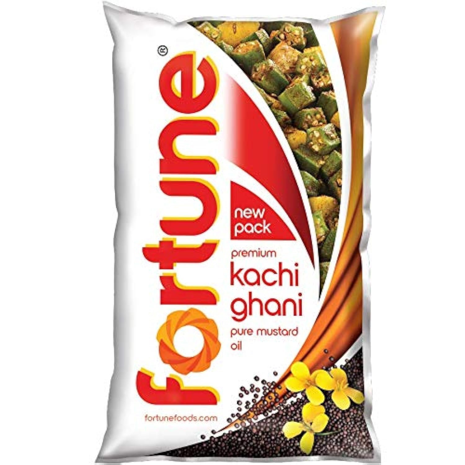 Fortune Premium Kachi Ghani Pure Mustard Oil, 1 ltr pouch baFortune Premium Kachi Ghani Pure Mustard Oil 1 L