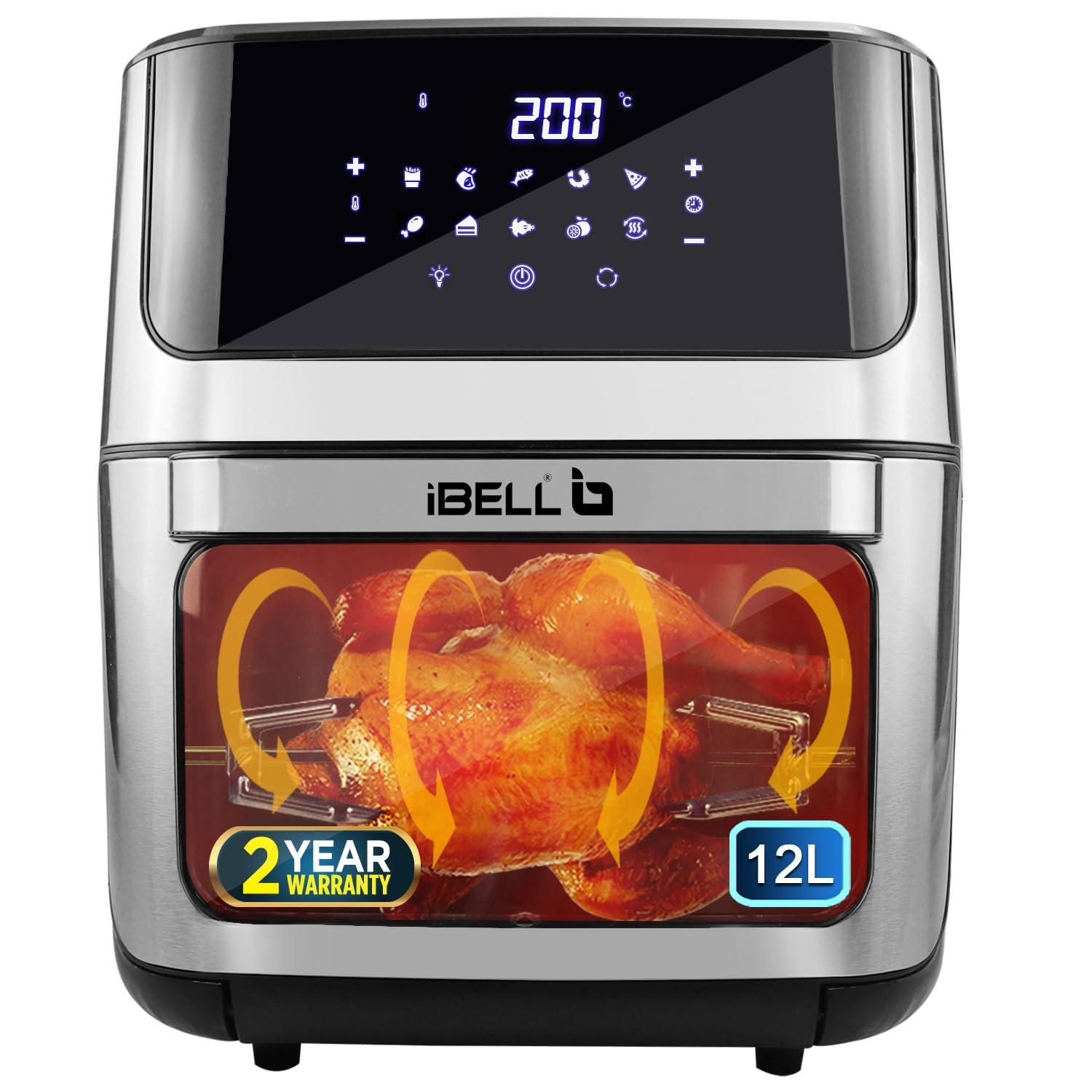 iBELL AF1270M 12L Air Fryer 2000W, 360° Turbo Hot Air air fryer