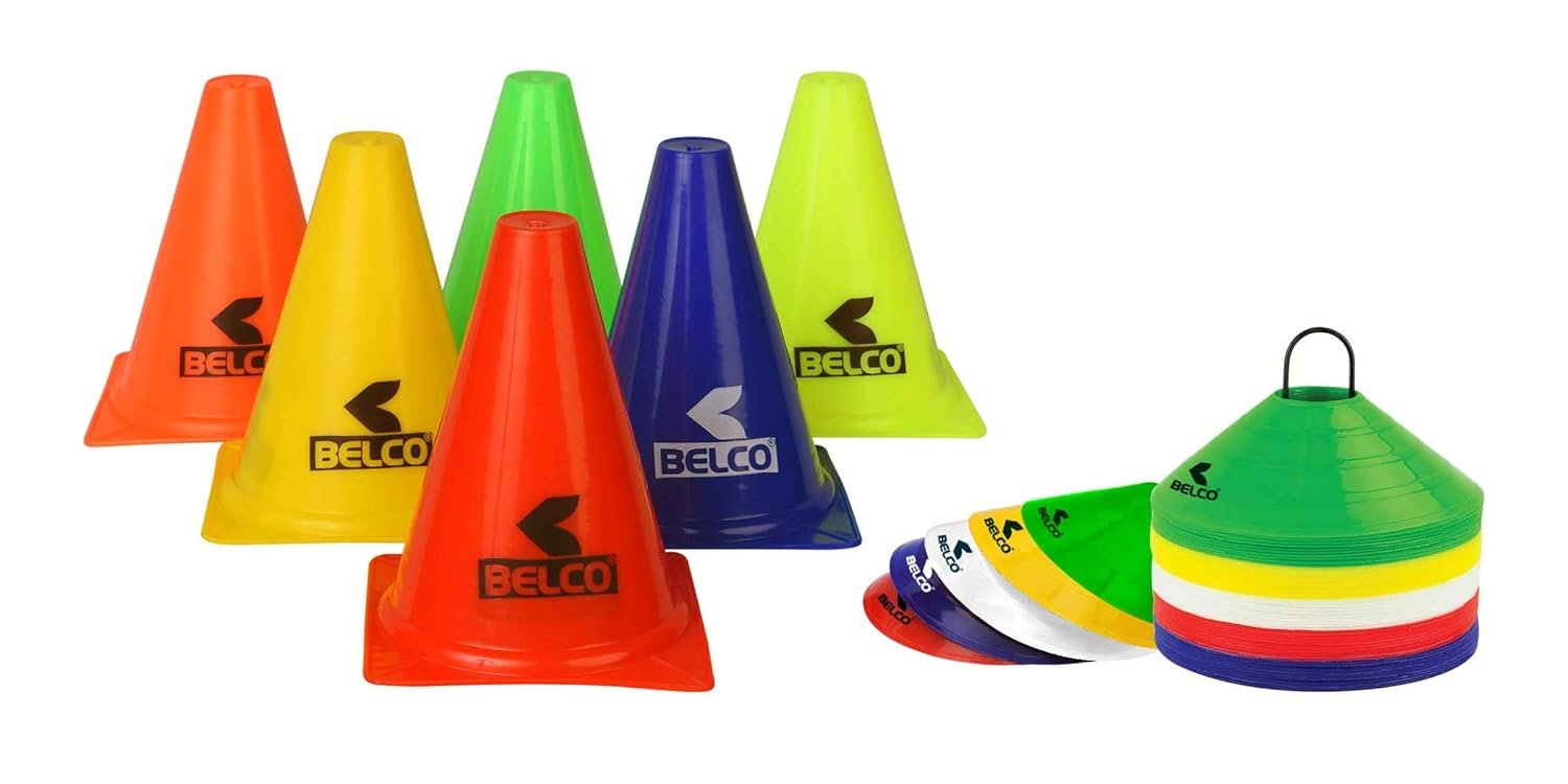 BELCO SPORTS 6 Inch PVC Cones Pack 6, 20 Space Sports and fitness equipment