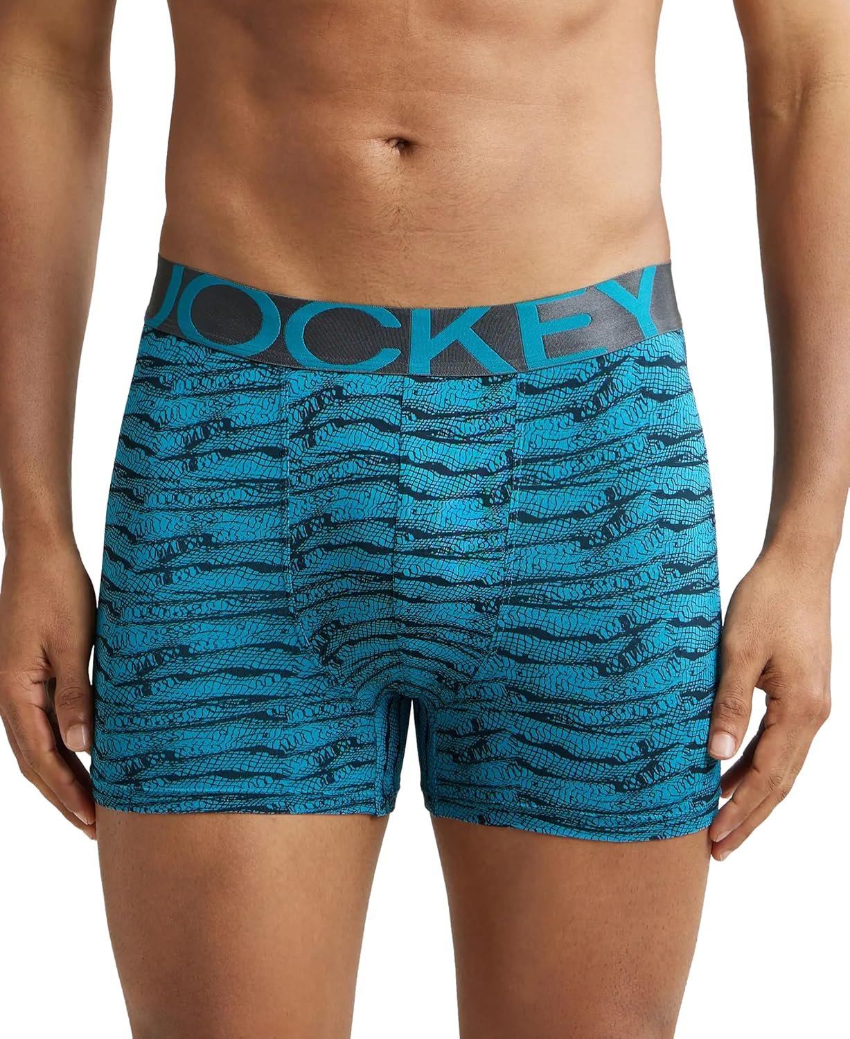 Jockey IC30 Men's Tactel Microfiber Elastane Stretch Printed Trunk with mens t shirts