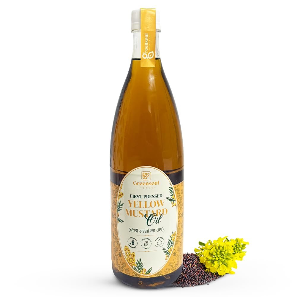 Greensoul Foods Pure Cold Pressed Yellow Mustard Oil - 1 baFortune Premium Kachi Ghani Pure Mustard Oil 1 L
