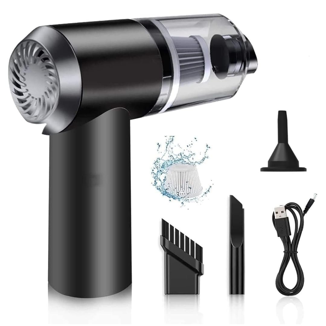 Larrito Portable Car Vacuum Cleaner with Blower | USB Rechargeable car vacuum cleaner