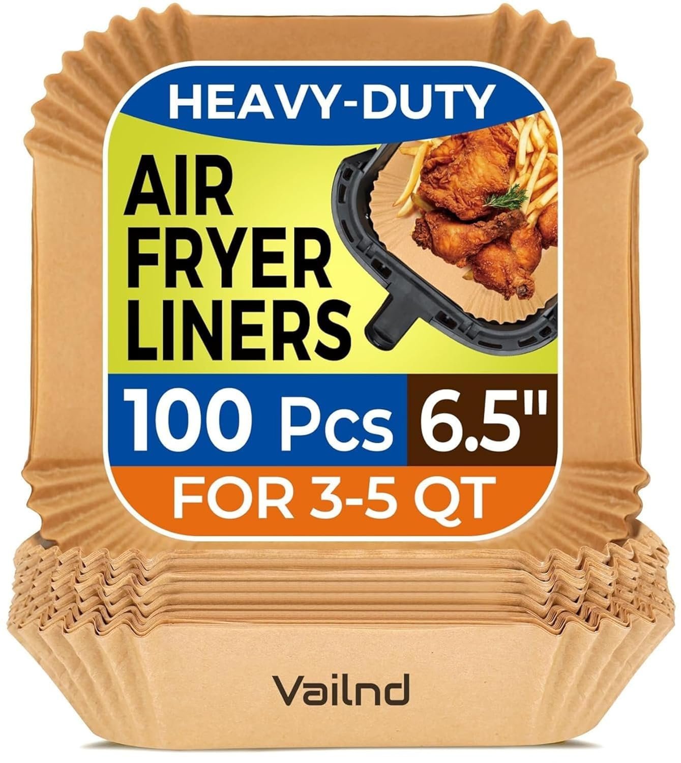 vailnd 100 PCS Air Fryer Paper Sheets, Disposable Paper Liner air fryer