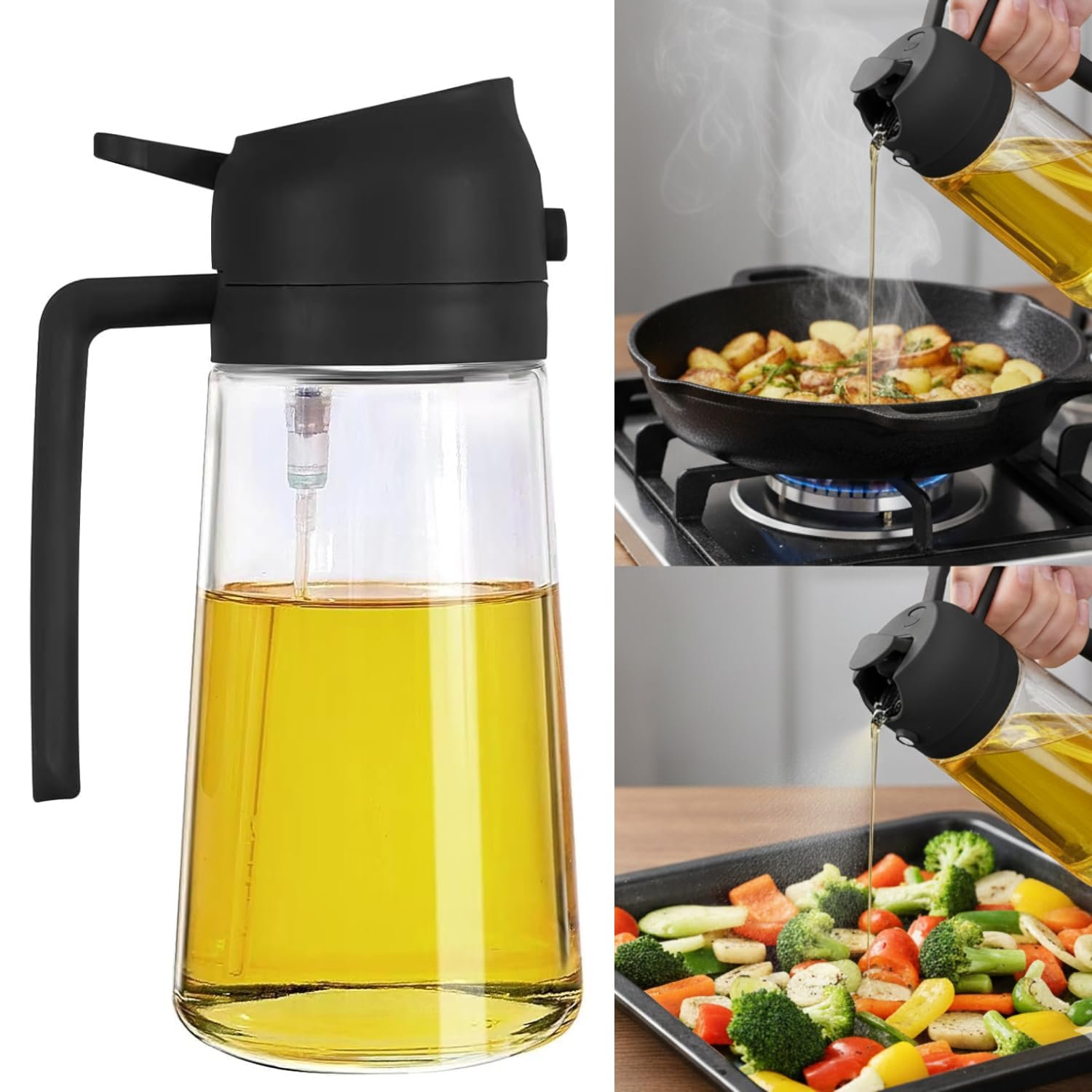 CELA 2 in 1 Glass Oil Sprayer and Dispenser Bottle air fryer