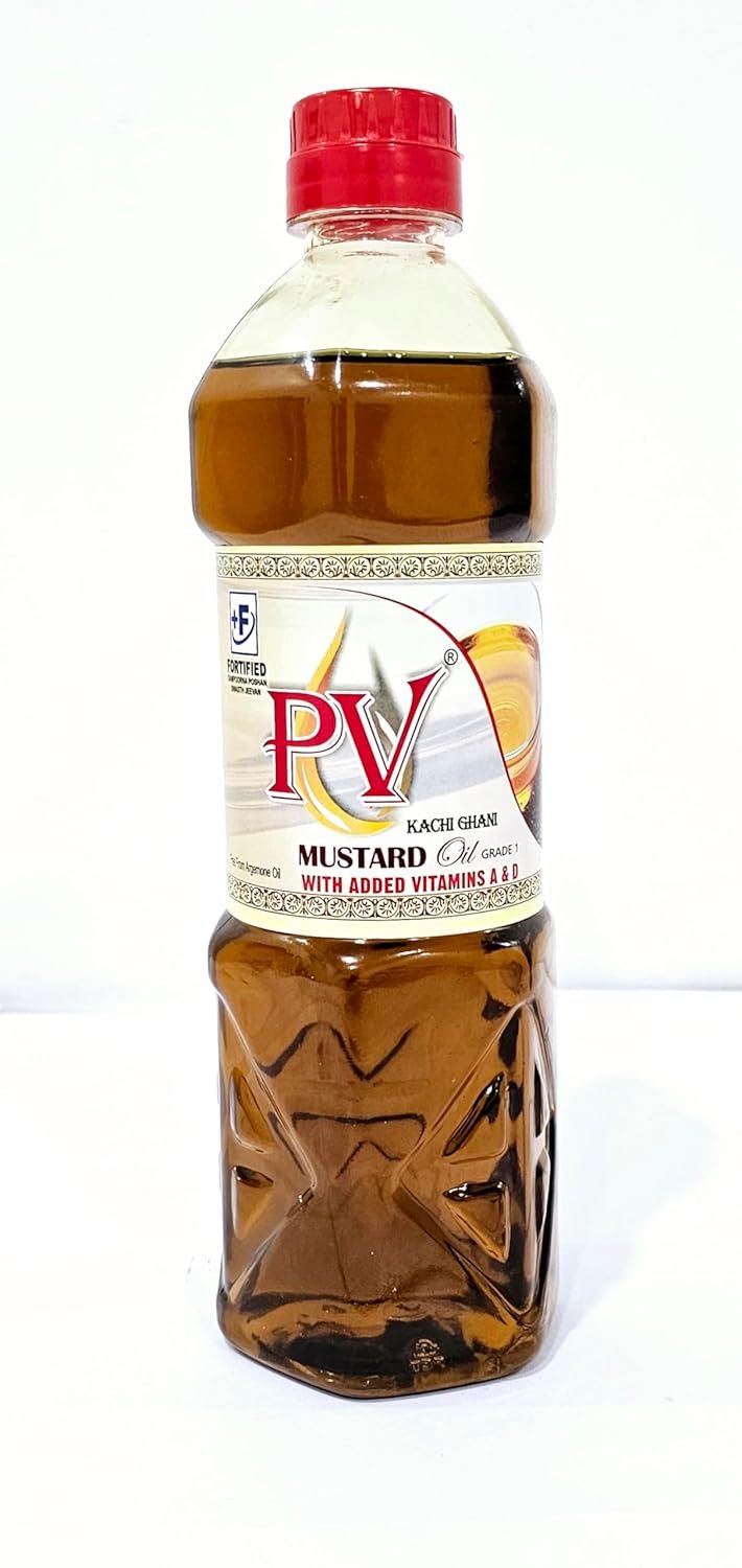 PV FORTIFIED KACHI GHANI MUSTARD OIL GRADE 1 WITH ADDED baFortune Premium Kachi Ghani Pure Mustard Oil 1 L