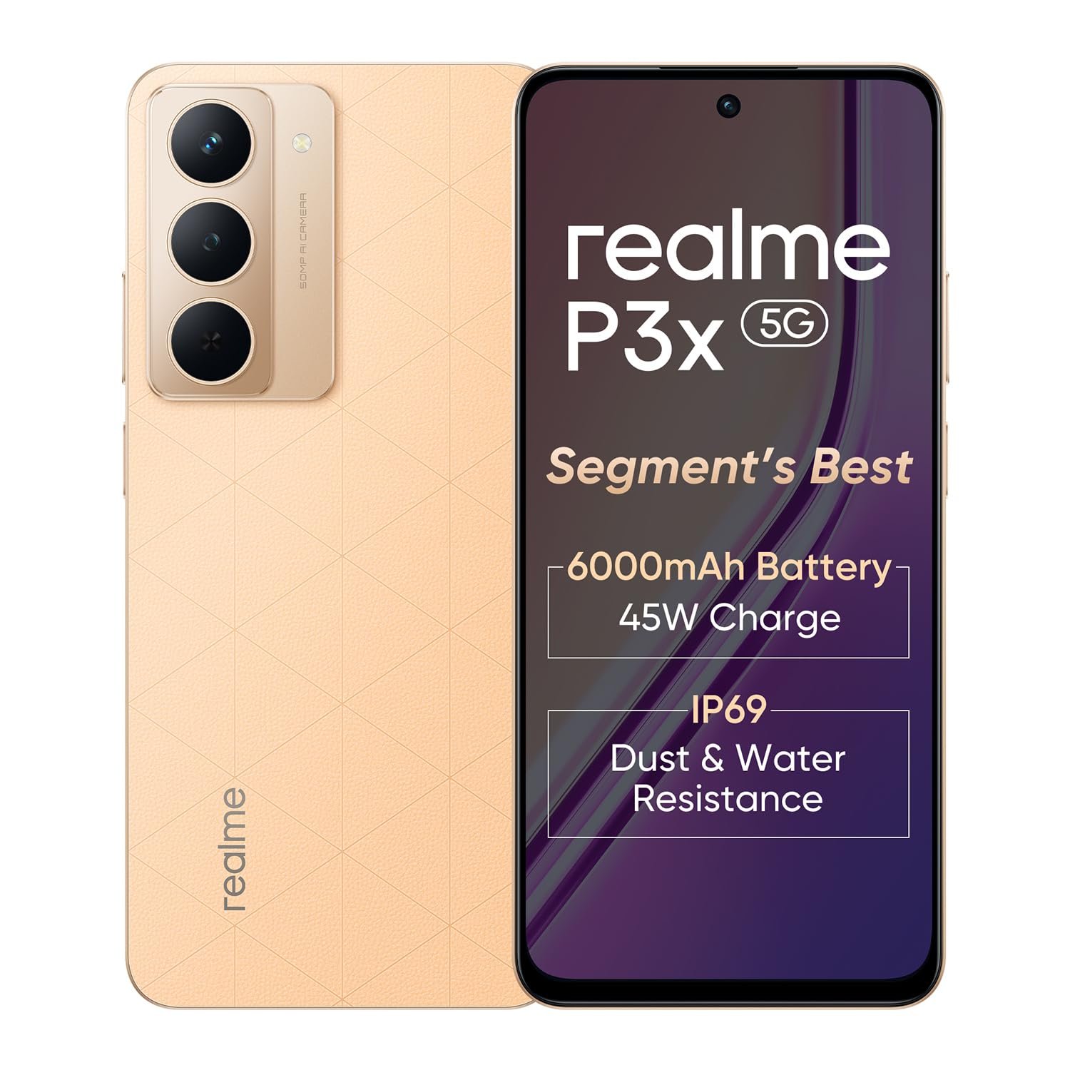 realme P3x 5G Smartphone 6+128GB Stellar Pink,6.72-inch Screen,120Hz Display,6000mAh Battery,45W Mobile Phones