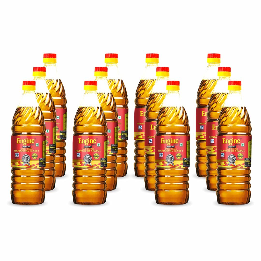 Engine Brand Kachi Ghani Agmark Grade - 1 - Mustard baFortune Premium Kachi Ghani Pure Mustard Oil 1 L