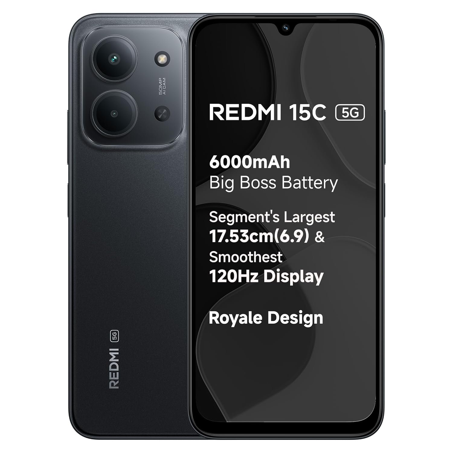 REDMI 15C 5G Midnight Black 4GB + 128GB | Royale Mobile Phones