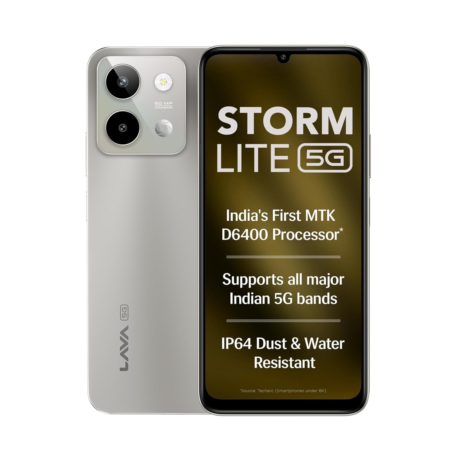 Lava Storm Lite 5G (Cosmic Titanium, 4+4*GB RAM, 128GB Storage) Mobile Phones