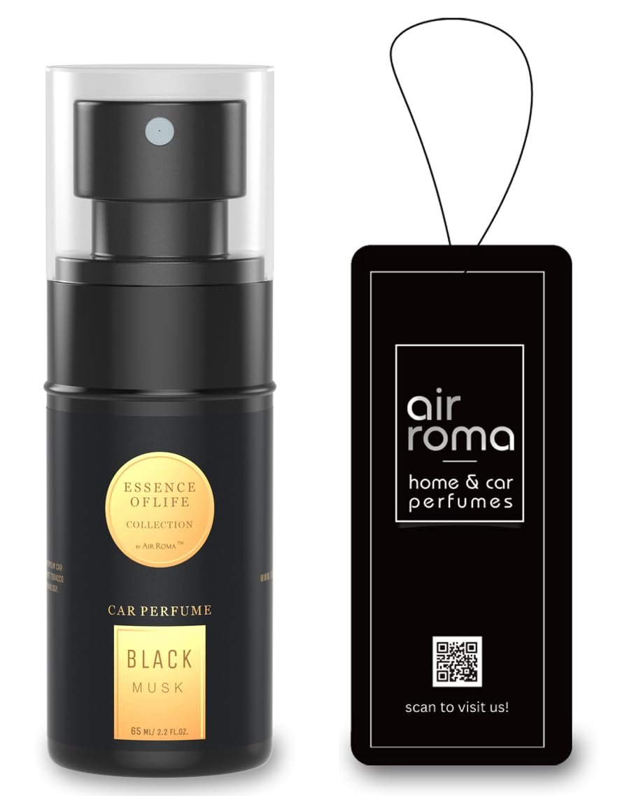 AIR-ROMA Black Musk Premium Car Perfume|Fine Fragrance Car Air Freshener|Anti car air purifier