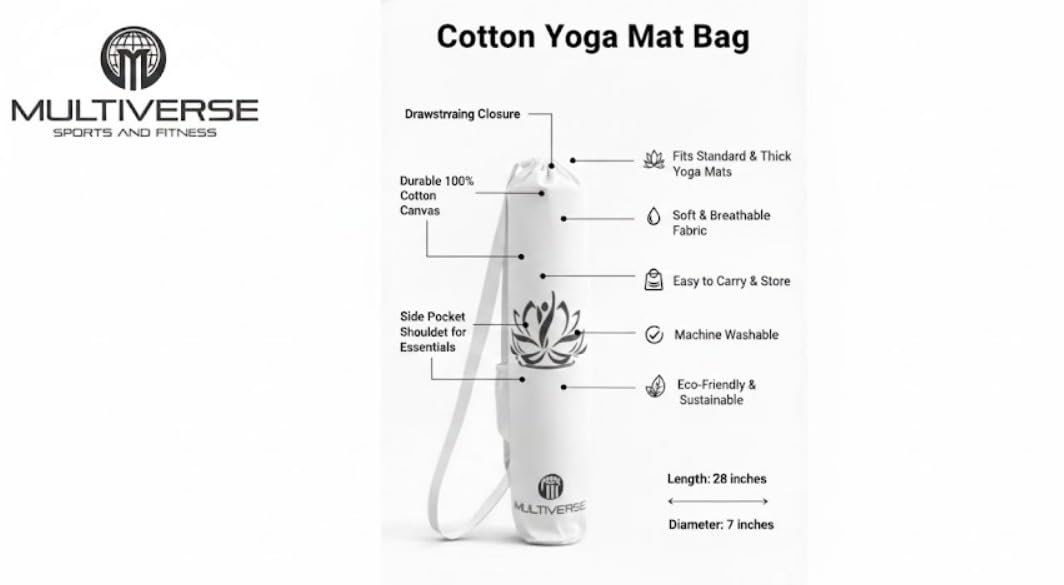 Cotton Yoga Mat Bag with Adjustable Strap and Cotton Yoga Sports and fitness equipment