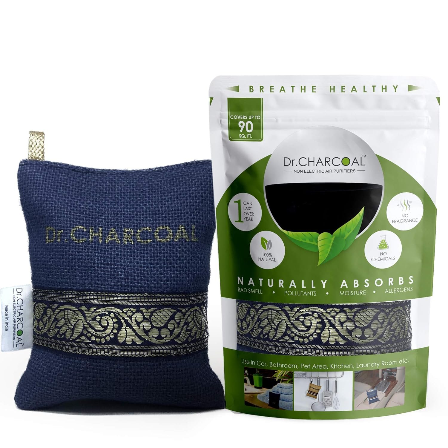 Dr. CHARCOAL Car Air Purifier, Lasts 1 Year, Removes Bad car air purifier