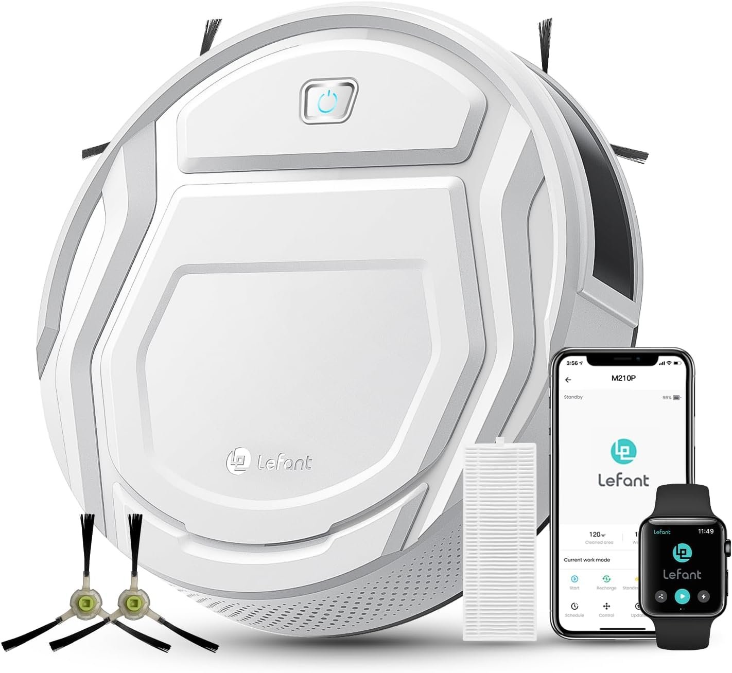 Lefant M210 Robot Vacuum Cleaner, 2200Pa Strong Suction, 7.8cm Thin robotic vacuum cleaner