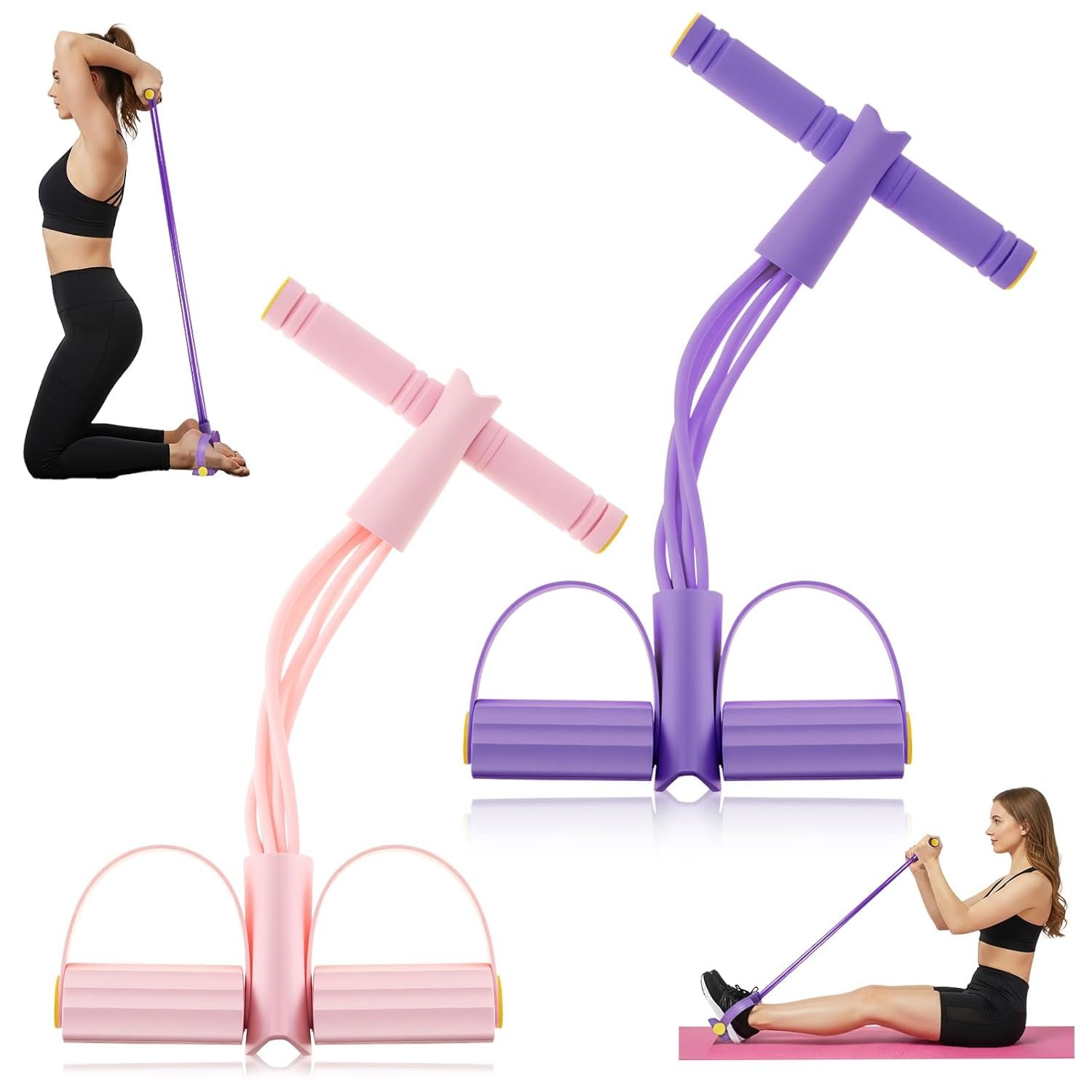 Soulchen 2 Pcs 21 Fitness Resistance Bands 6-Tube Pedal Ankle Sports and fitness equipment