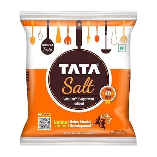 Tata Salt, 1kg(Pack of 2) Tata Salt 1 kg Iodised Namak