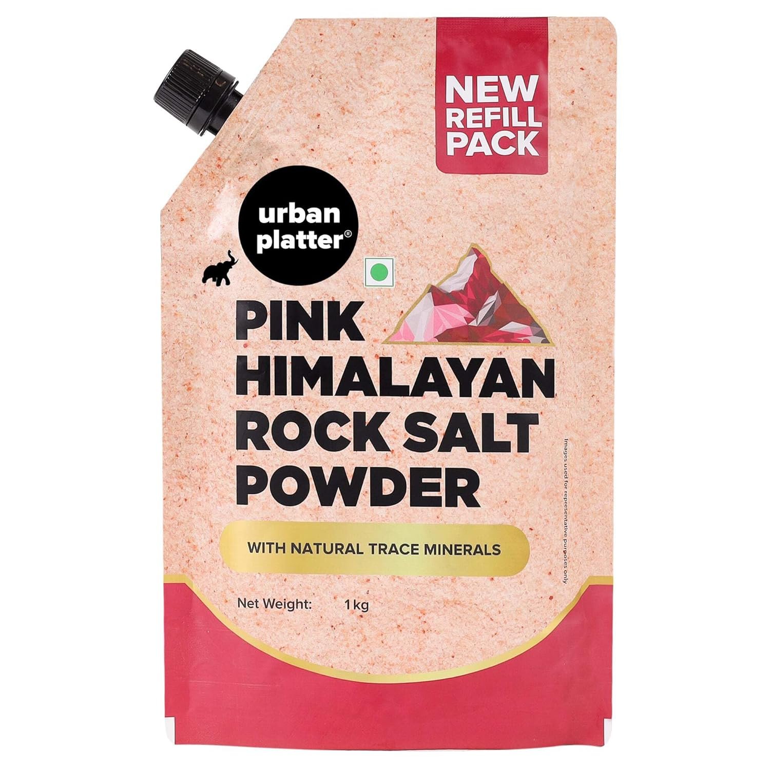Urban Platter Pink Himalayan Rock Salt Powder, 1Kg Tata Salt 1 kg Iodised Namak