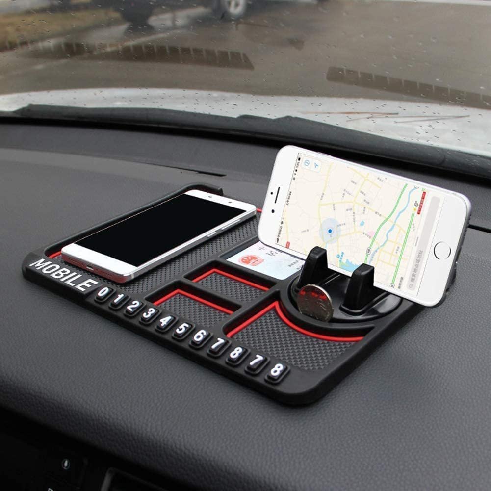 Car Dashboard Mobile Holder Anti-Slip Mat with Phone Stand & Mobile Phones