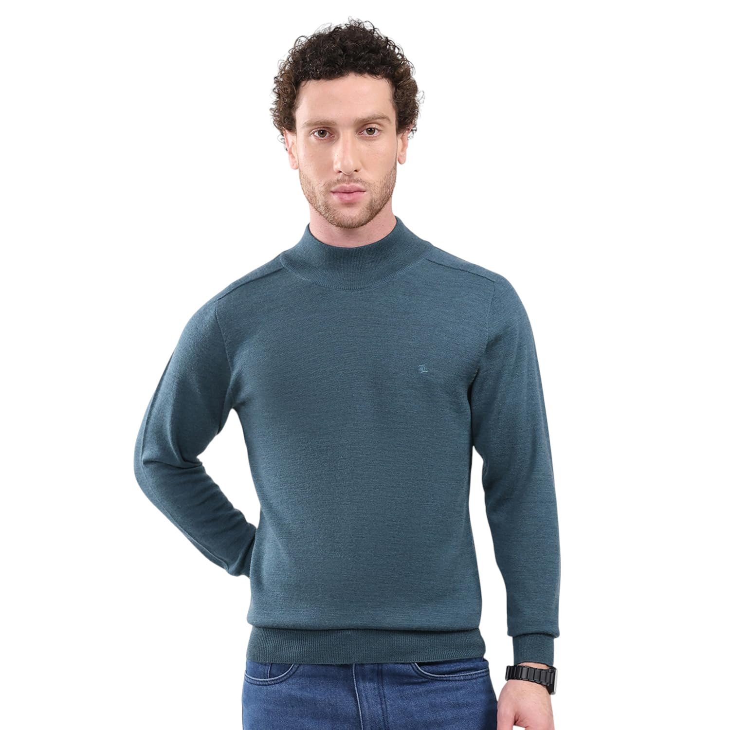 Monte Carlo Men's High Neck Full Sleeve Pullover | Warm mens t shirts