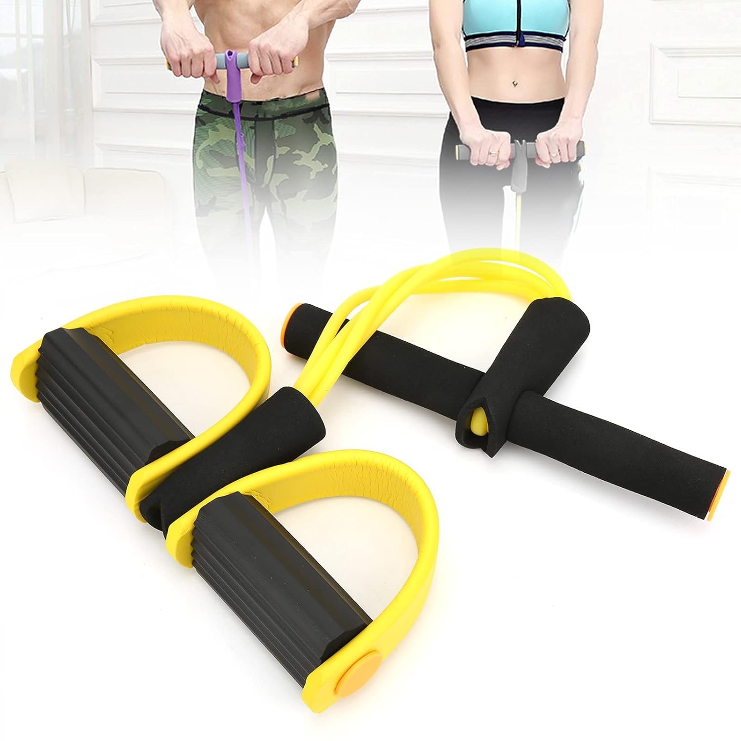 Multifunctional Tension Rope, Resistance Band with Foot Pedal, 2 Tubes Sports and fitness equipment