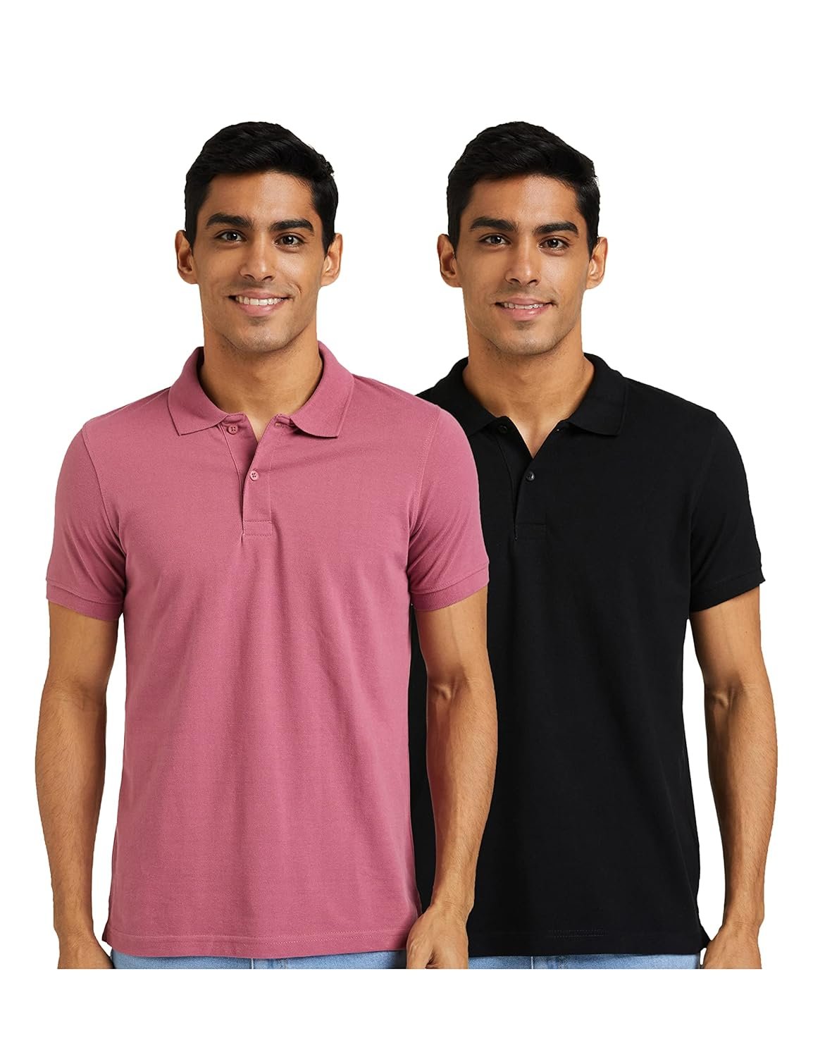 Amazon Brand - Symbol Men's Cotton Rich Solid Polo Tshirt mens t shirts