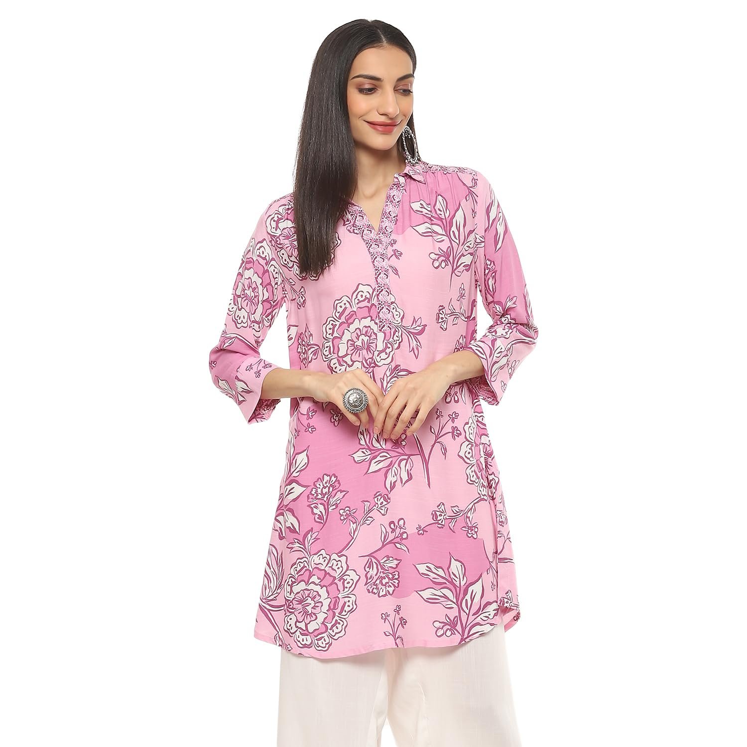 BIBA Women Rayon Straight Fit Kurta womens kurti