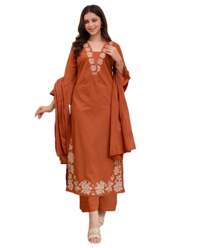 ANNI Designer Pure Cotton Embroidered Kurta Set for Women | womens kurti