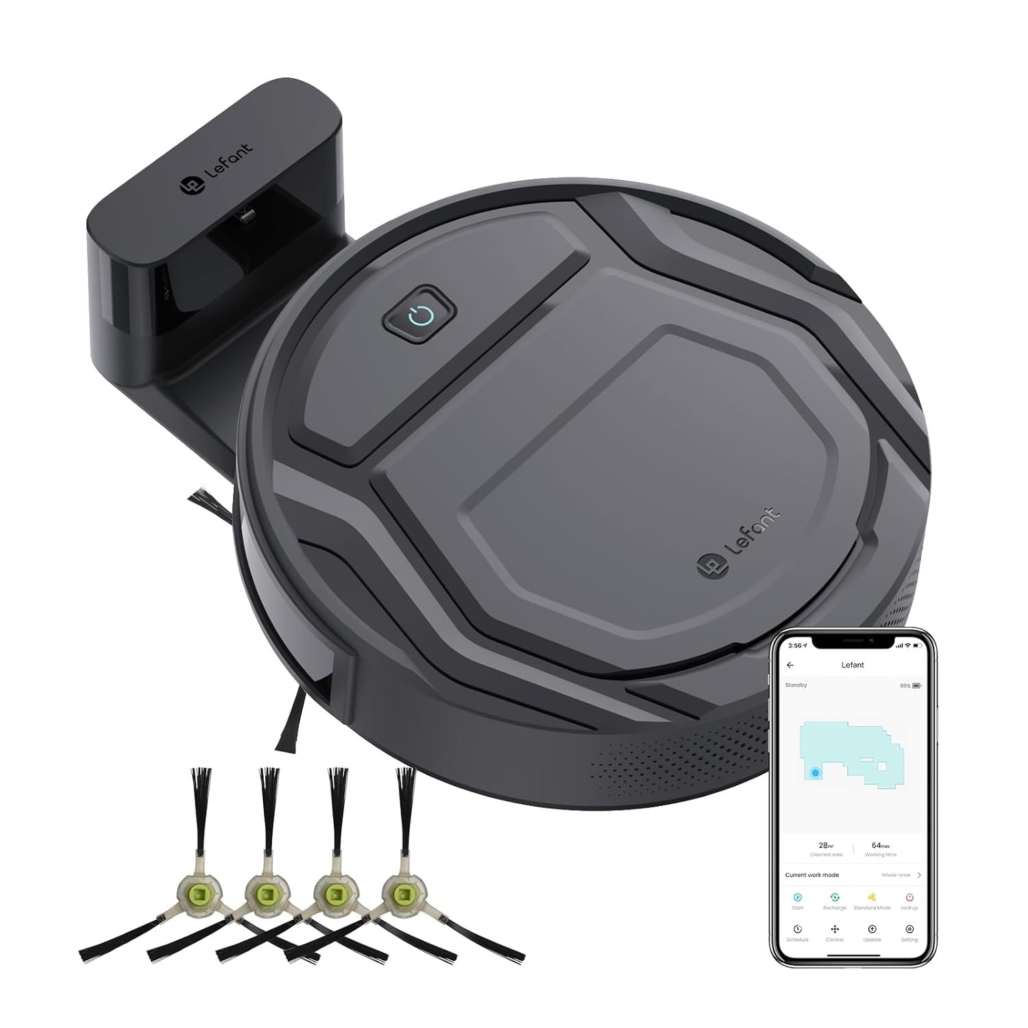 Lefant Robot Vacuum Cleaner with 2200Pa,Featured Carpet Boost,Ultra Slim,Self-Charging Robotic robotic vacuum cleaner