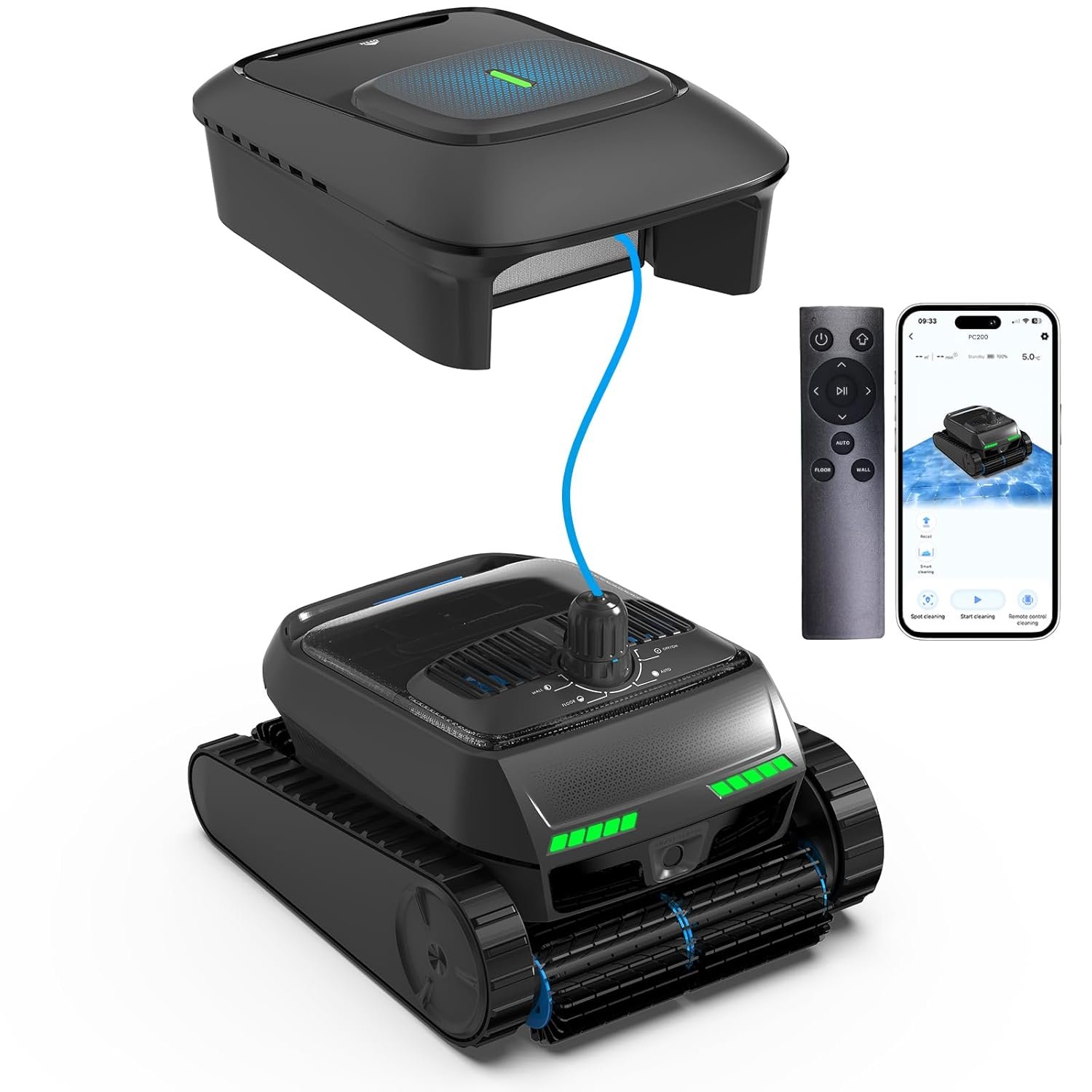 PC200 Robotic Pool Cleaner, Cordless Pool Vacuum Robot for Inground robotic vacuum cleaner