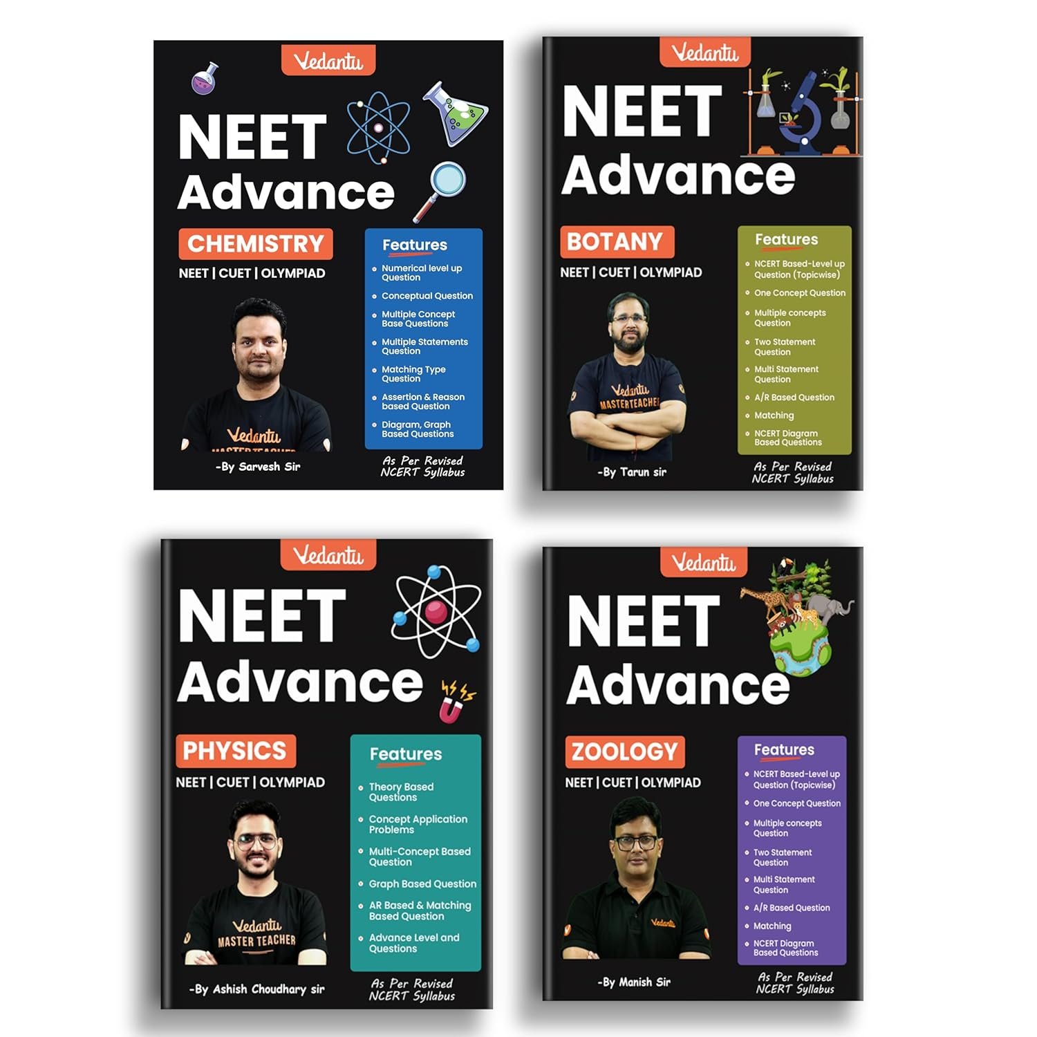 Vedantu NEET Advance Physics, Chemistry, Botany & Zoology Question Books competitive exam books