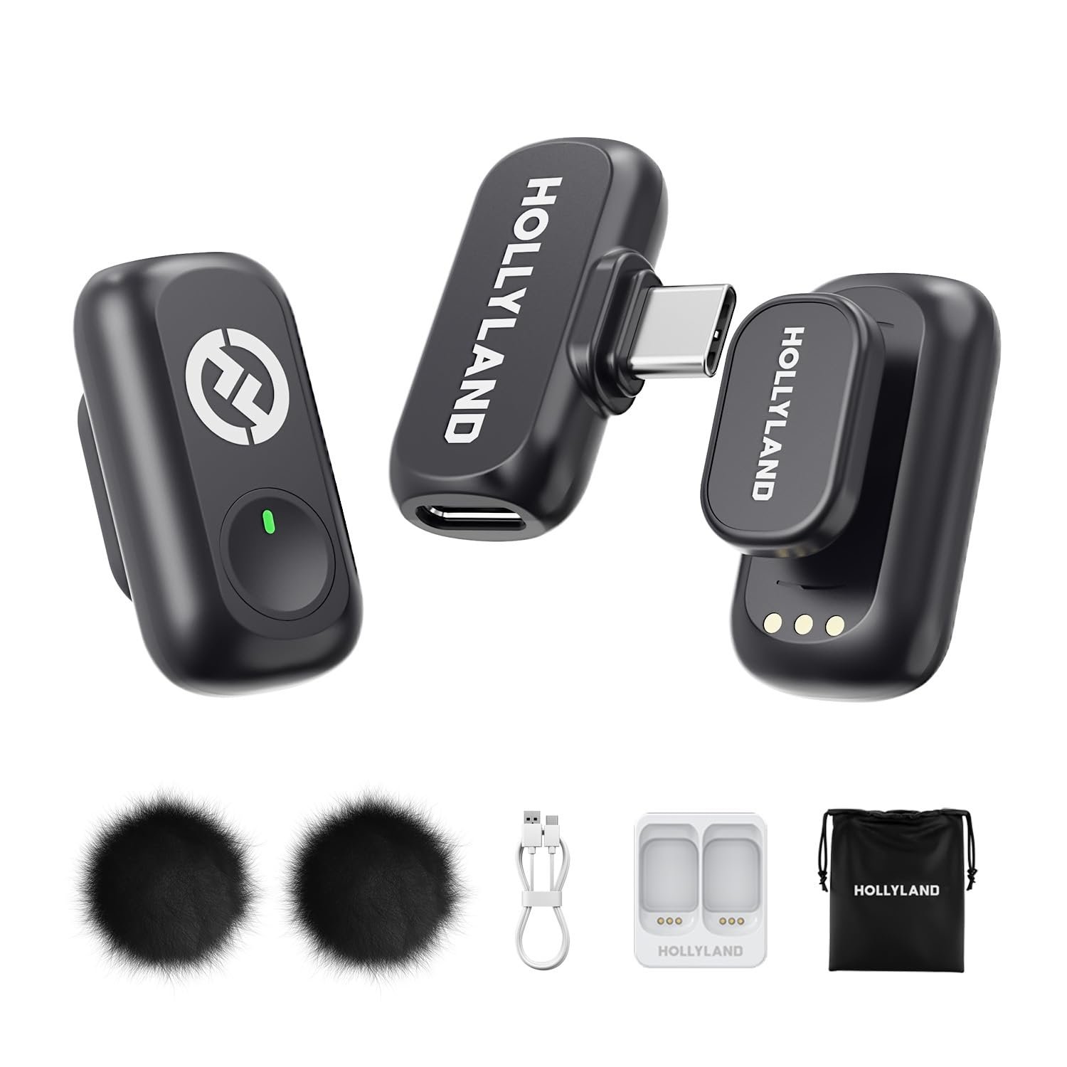 Hollyland Lark A1 Mini Duo Wireless Lavalier Microphone, 48kHz/24-bit Audio, Android mobiles