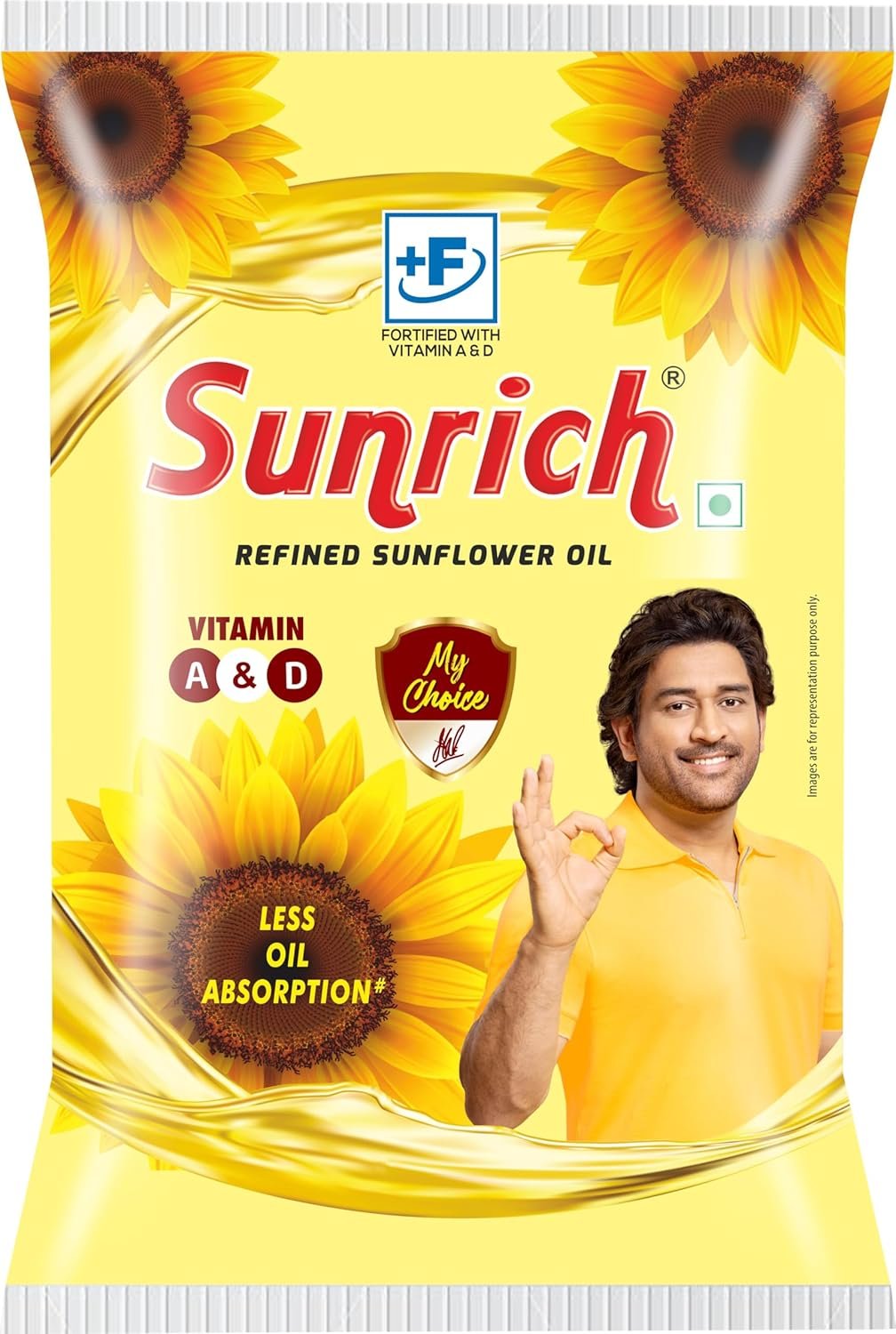 Sunrich Refined Sunflower Oil(Pouch) 750gm / 800gm / 850gm (Weight Fortune Sunlite Refined Sunflower Oil 1 L